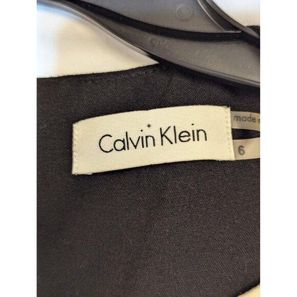 Calvin Klein Womens Sleeveless Colorblock Lace Panel Sheath Dress Size 6 Black & - Picture 3 of 7